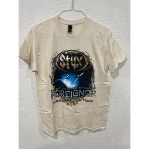 Styx - Foreigner Renegades & Juke Box Heroes Tour Tan Tee / Size M / Gildan